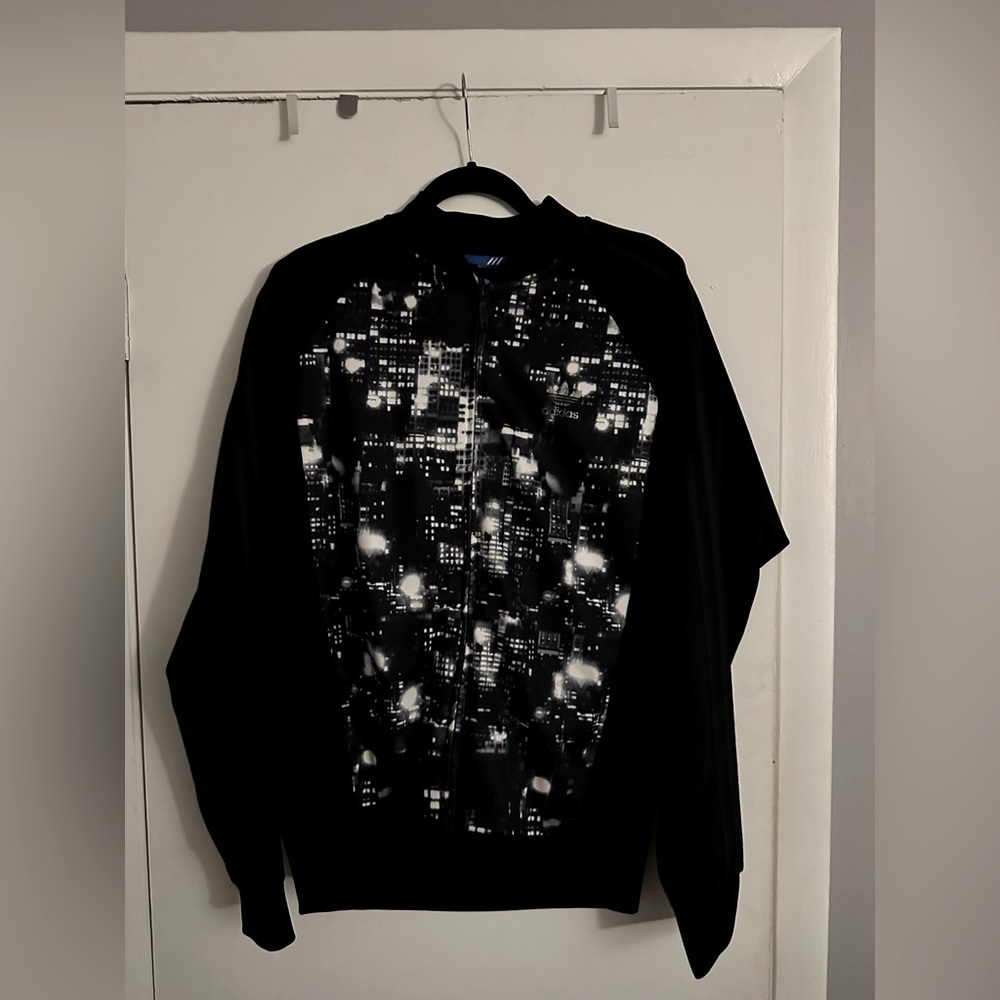 Adidas Black and Gray Zip Up Sweater